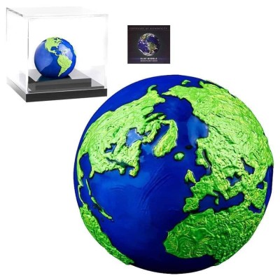 Blue Marble: Green Planet Earth (3 Oz) - stříbrná sběratelská mince