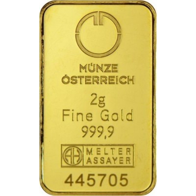 Münze Österreich investiční zlatý slitek 2 Gramy