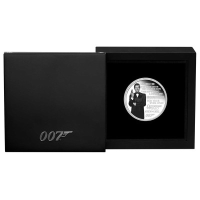 James Bond Legacy - Roger Moore - 1 Oz - stříbrná proof sběratelská mince (dodání 14.10)