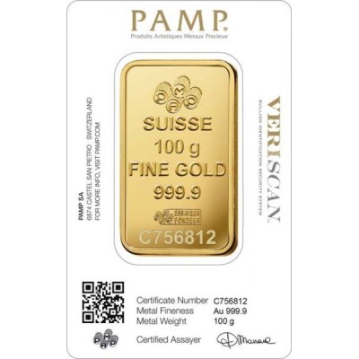 Pamp Fortuna 100g  - Investiční zlatý slitek