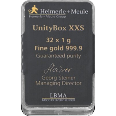 Heimerle + Meule Unity Box - 32 x 1g - Lingotin d'or d'investissement