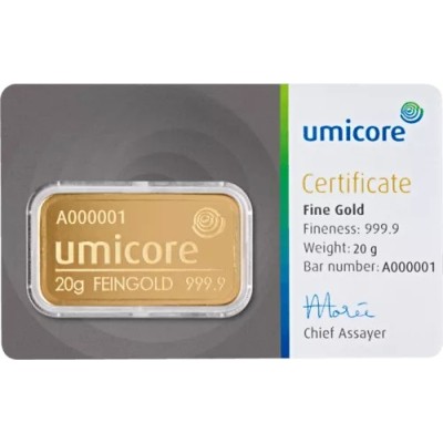 Umicore - 20g - Lingotin d'or d'investissement