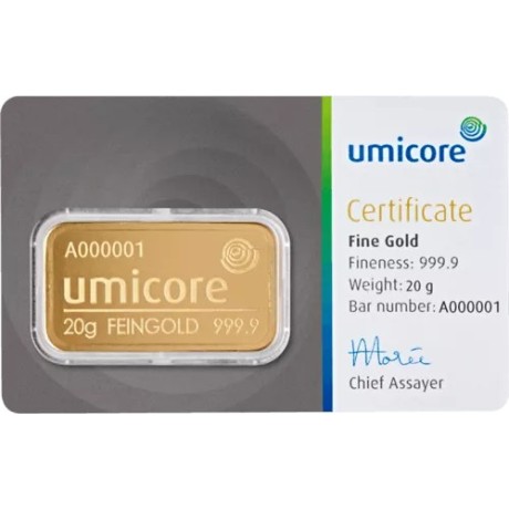 Umicore - 20g - Lingotin d'or d'investissement