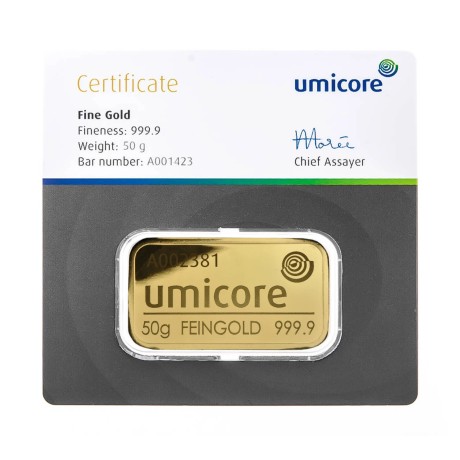 Umicore - 50g - Lingotin d'or d'investissement