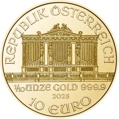 Wiener Philharmoniker (2025) - 1/10 Oz - pièce d'or d'investissement