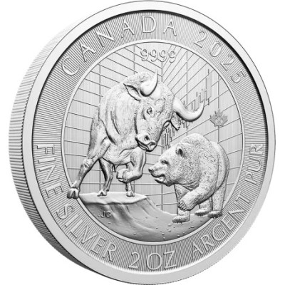 Taureau et Ours (2025) - 2 Oz - pièce d'investissement en argent