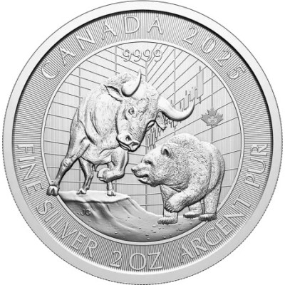 Taureau et Ours (2025) - 2 Oz - pièce d'investissement en argent