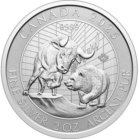 Taureau et Ours (2025) - 2 Oz - pièce d'investissement en argent