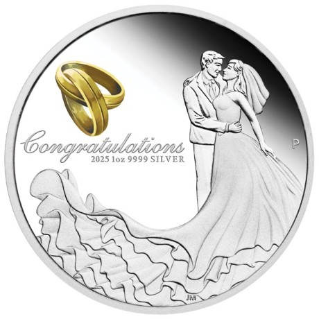Mariage 2025 - 1 Oz - pièce cadeau en argent