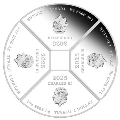 Quadrant du serpent lunaire - 4 Oz - Pièce de collection en argent