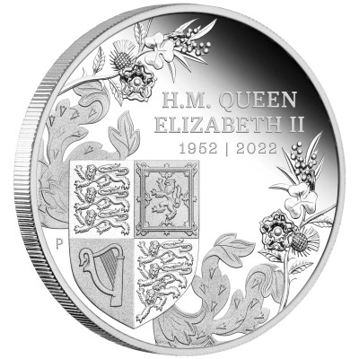 Jubilé de la Reine en platine 2022 Pièce d'argent 1oz à l'épreuve