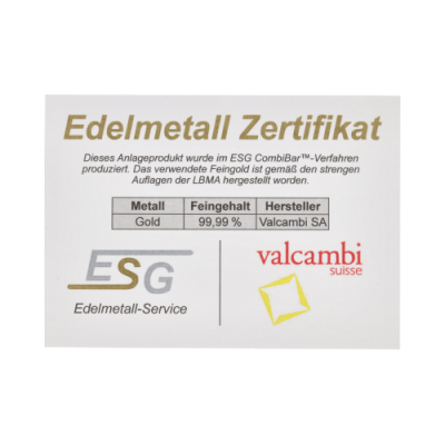 Gold Combibarren 5x1 g - Lingotin d'or d'investissement
