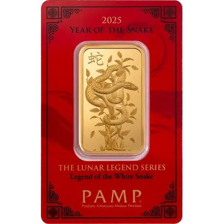 Pamp, Lunar Legend White Snake - 1 Oz - lingot d'or d'investissement
