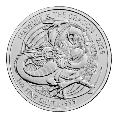 Mythes et légendes - Beowulf et dragon - 1 Oz - pièce d'investissement en argent