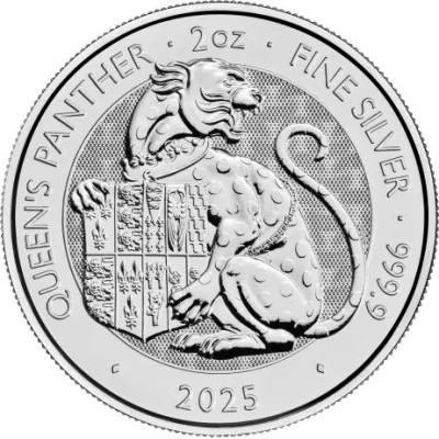 Tudor Beasts Queen's Panther - 2 Oz - Pièce d'investissement en argent