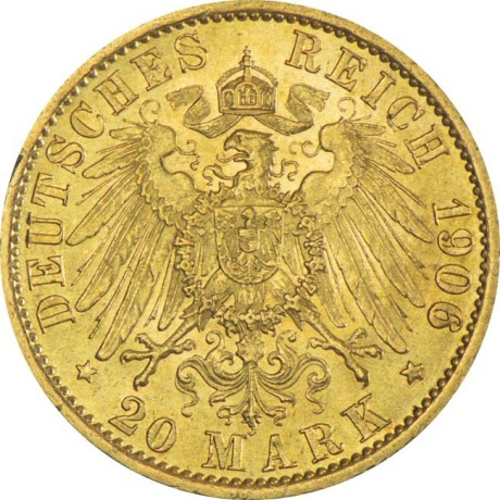 La Pièce de 20 Mark (Reichmark)  - 7,96 g - pièce d'investissement en or