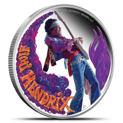 Jimi Hendrix - Pièce de collection en argent de 1 oz