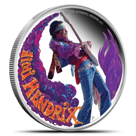 Jimi Hendrix - Pièce de collection en argent de 1 oz