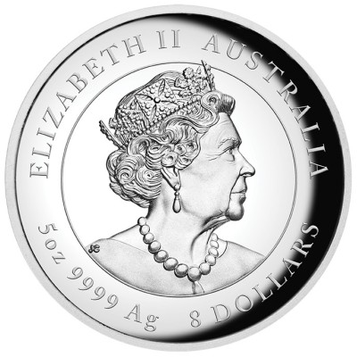 Tigre lunaire australien - 5 Oz - Pièce de collection en argent