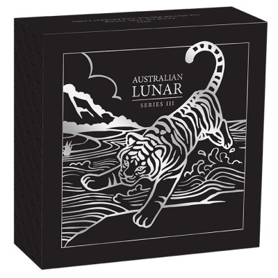 Tigre lunaire australien - 5 Oz - Pièce de collection en argent