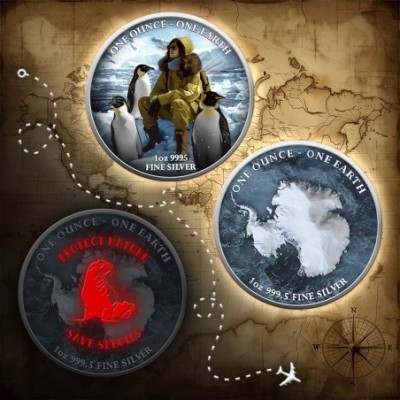 Terre - 1 Oz - Antarctique - Pièce de collection en argent