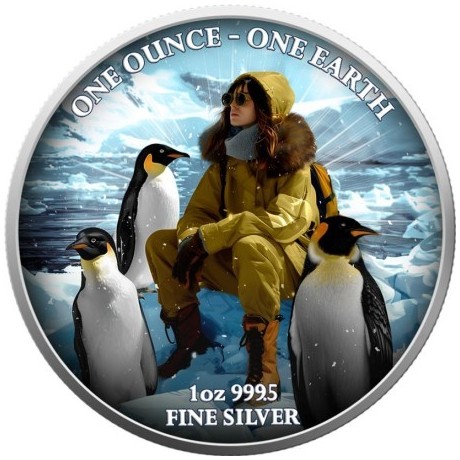 Terre - 1 Oz - Antarctique - Pièce de collection en argent