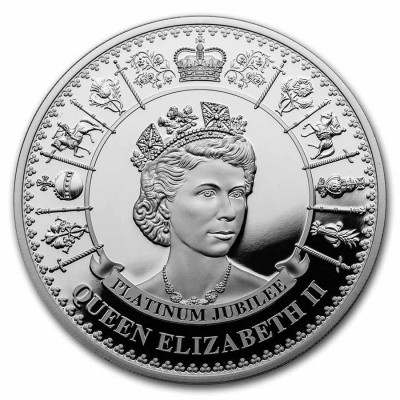 Reine Elizabeth II - Jubilé de platine - 1 Oz - Pièce de collection en argent