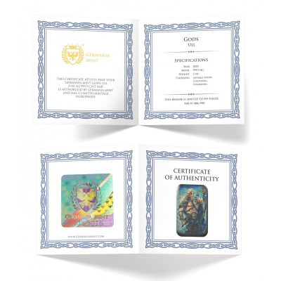 Dieux de la Monnaie de Germanie : Ull - 2 Oz - lingotin de collection