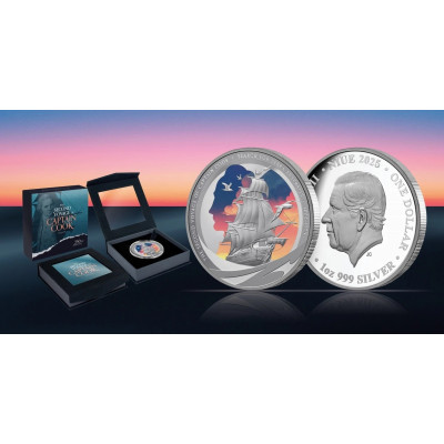 Capitaine Cook - Deuxième voyage - 1 Oz - pièce de collection en argent proof