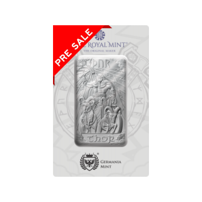 Dieux Nordiques - Thor - 1 Oz - lingotin d'argent d'investissement (en stock à partir de  1.7.2025)
