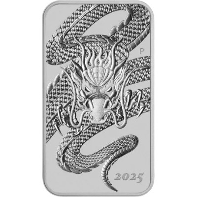 Dragon rectangulaire (2025) - 1 Oz - Pièce d'investissement en argent