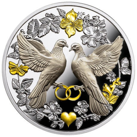 Wedding Dove/Colombe de mariage - 17,5g - pièce de collection en argent