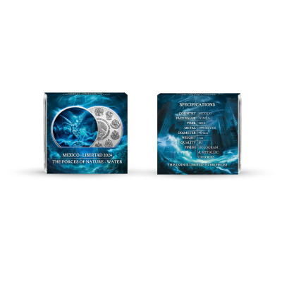 Mexique Libertad - Forces de la nature - Eau - 1 Oz - Pièce de collection en argent