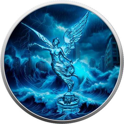 Mexique Libertad - Forces de la nature - Eau - 1 Oz - Pièce de collection en argent