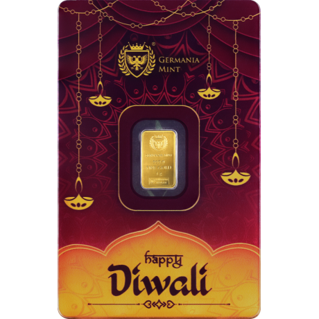Germania Mint Diwali - 1g - lingot d'or d'investissement  (succion 5.9.)