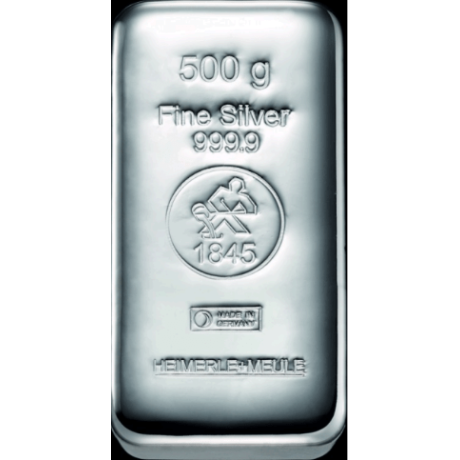 Heimerle + Meule - 500g - lingot d'argent d'investissement