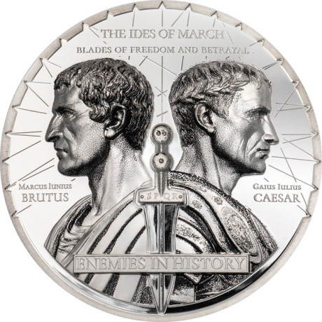 Brutus contre César (2025) - 2 Oz - Pièce de collection épreuve argent (livraison 5.10.2025)