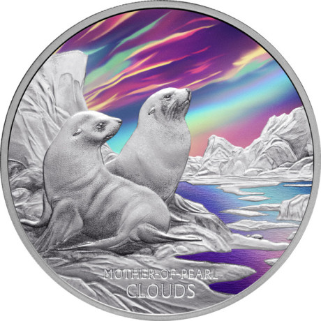 Nuages de nacre - Pièce de collection de 1 oz en argent à l'épreuve