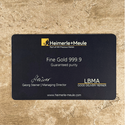 Heimerle + Meule - 0,5g - Lingotin d'or d'investissement