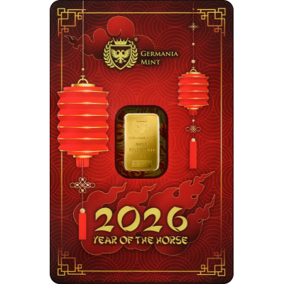 Germania Mint -Year of the Horse - 1 g - lingot d’or d’investissement