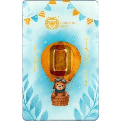 Germania Mint - Naissance d'un enfant (garçon) - 1g - lingotin cadeau doré