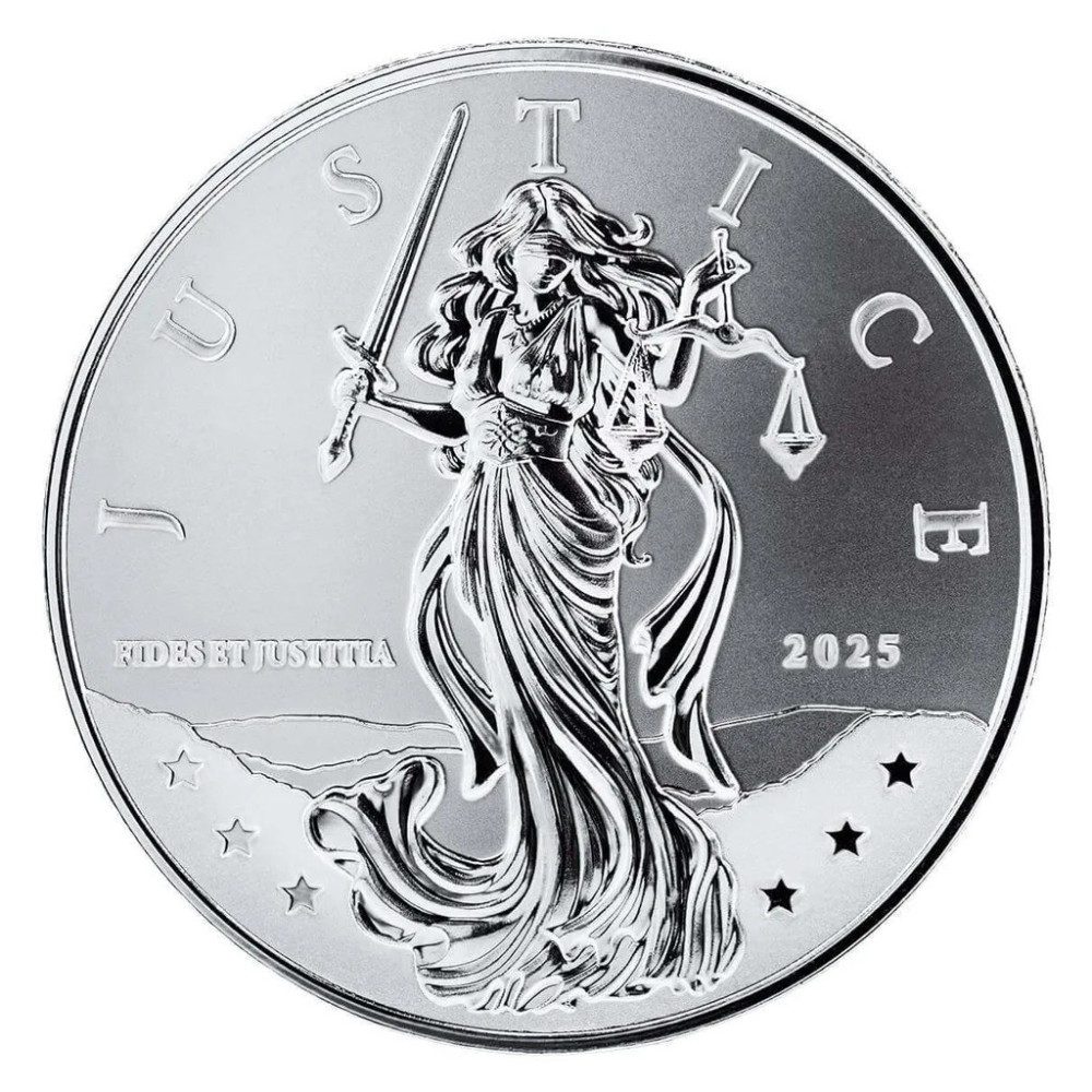 Lady Justice (2025) - 1 Oz - pièce d'investissement en argent Lady Justice (2025) - 1 Oz - pièce d'investissement en argent