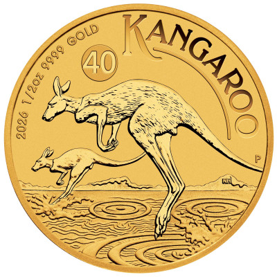 Kangourou australien (2026) - 1/2 Oz - pièce d'investissement en or