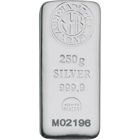 Nadir Metal Rafineri - 250 g - lingot d'argent d'investissement