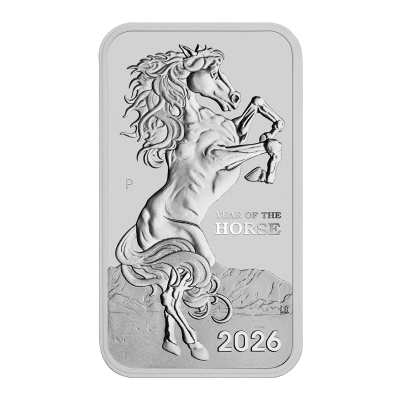 Cheval lunaire rectangulaire (2026) - 1 Oz - pièce d'investissement en argent