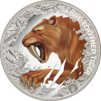 Tigre à dents de sabre (2026) - 1 Oz - Pièce de collection en argent