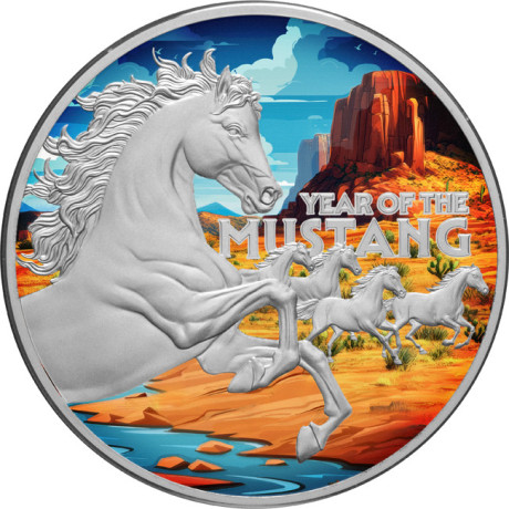 Année de la Mustang (2026) - Pièce de collection de 1 oz en argent à l'épreuve