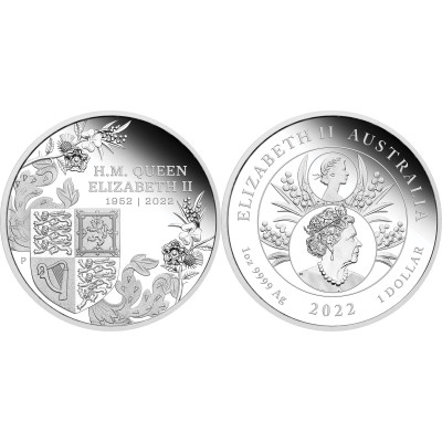 Jubilé de la Reine en platine 2022 Pièce d'argent 1oz à l'épreuve