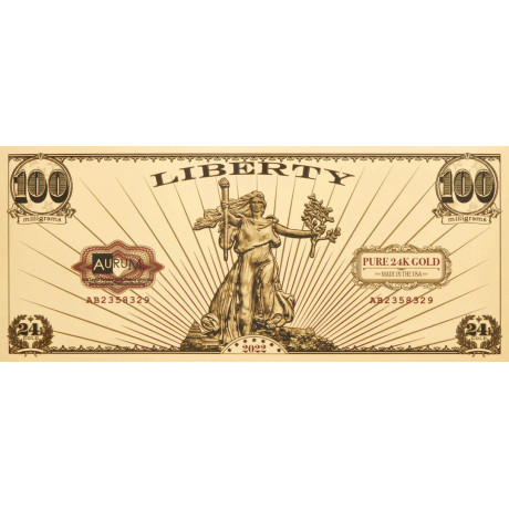Liberté de Saint-Gaudens - billet en or 24 carats - toute année