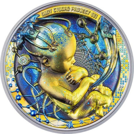 Baby Cyborg Revolution (2022) - Pièce de collection de 3 oz à l'épreuve de l'argent